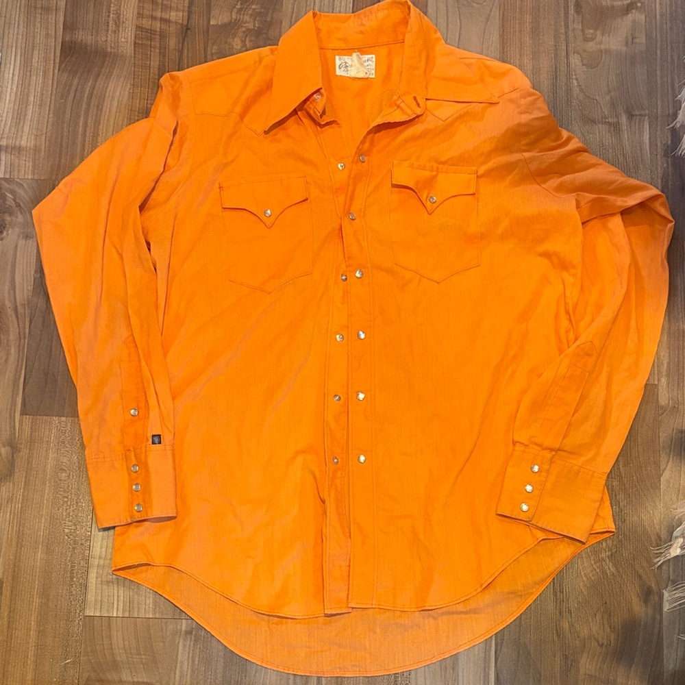 Men’s Vintage Rockmount Ranch Wear Custom Fitted Orange Tru-West shirt